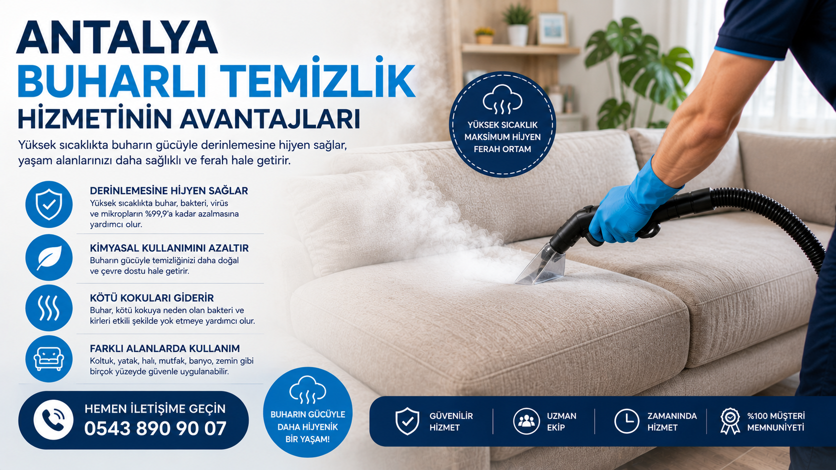 Antalya Buharlı Temizlik Hizmetinin Avantajları